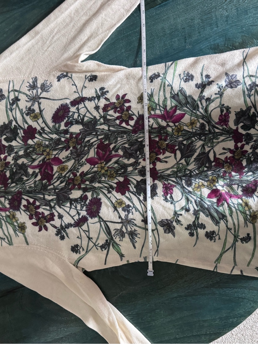 Neiman Marcus Floral Cashmere, Silk, and Wool blend Sweater - Picture 5 of 7